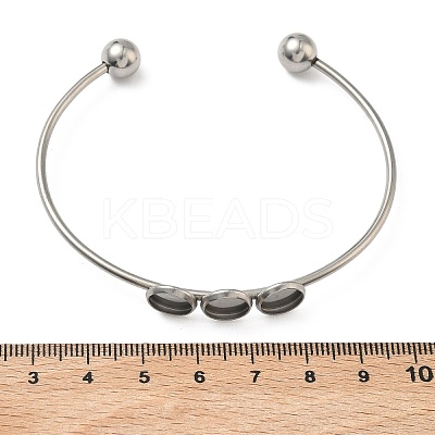 304 Stainless Steel Open Cuff Bangle Makings STAS-K320-01A-P-1