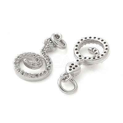 Brass Micro Pave Cubic Zirconia Pendants KK-U056-21P-1