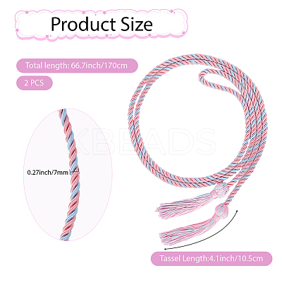 Polyester Double-end Tassels Graduation Honor Rope FIND-WH20005-32A-1