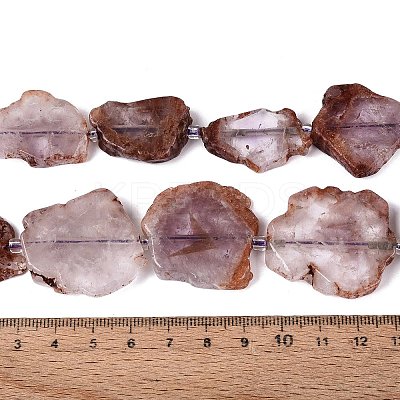 Natural Purple Phantom Quartz/Purple Lodolite Quartz Slice Beads Strands G-N362-11A-01-1