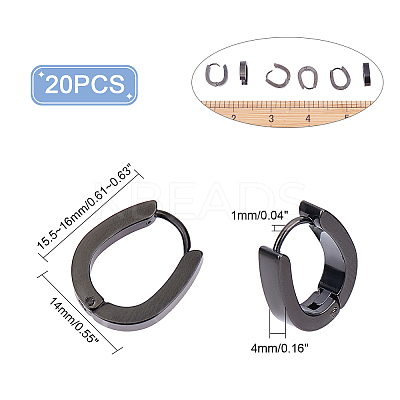 10 Pairs 304 Stainless Steel Hoop Earrings EJEW-UN0001-73-1