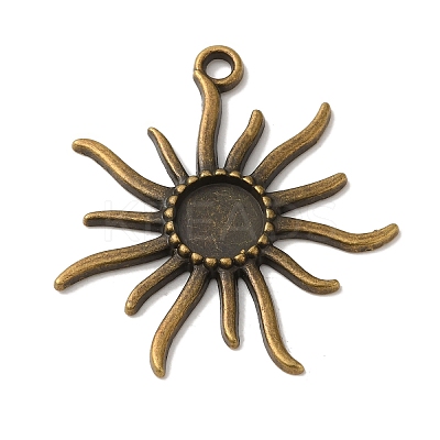 Tibetan Alloy Flower Pendant Cabochon Bezel Settings PALLOY-A13079-AB-NR-1