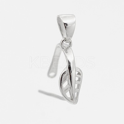 Anti-Tarnish Trendy Rhodium Plated 925 Sterling Silver Pinch Bails STER-M088-10B-1