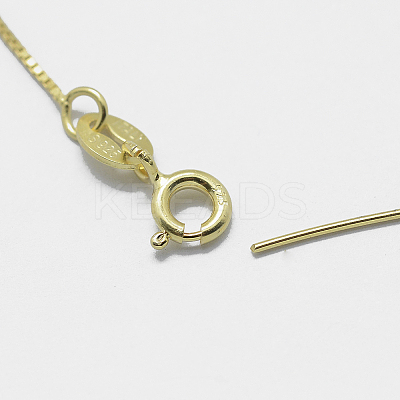 925 Sterling Silver Box Chain Necklaces STER-F039-45cm-05G-1