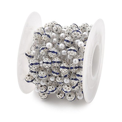 Handmade ABS Imitation Pearl & Rhinestone Round Chains CHS-L028-03P-04-1