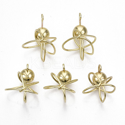 Rack Plating Alloy Wire Wrapped Pendants PALLOY-S132-152LG-RS-1