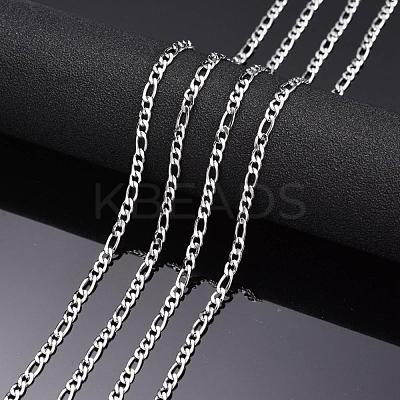 Tarnish Resistant 304 Stainless Steel Mother-Son Chains CHS-K001-32-3mm-1