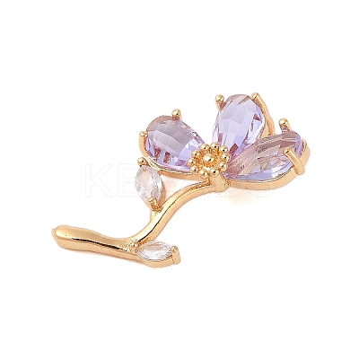 Brass Glass Pendants KK-B100-041G-1