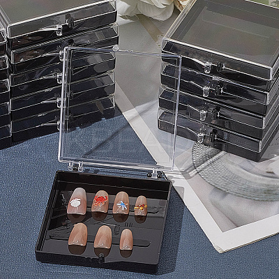 9Pcs Plastic Fake Nail Tips Storage Box CON-SP0001-15D-1