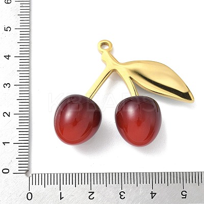 304 Stainless Steel with Acrylic Cherry Pendants STAS-G362-05G-02-1
