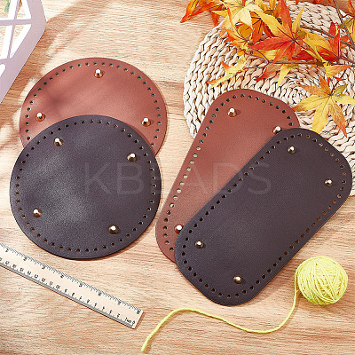 4Pcs 4 Style PU Leather Knitting Crochet Bags Nail Bottom Shaper Pad DIY-PH0009-50-1