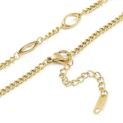 Ion Plating(IP) 304 Stainless Steel Oval Link Chain Necklaces for Women NJEW-K276-04C-G-1
