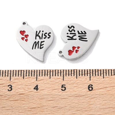 304 Stainless Steel Enamel Pendants STAS-M102-13P-03-1