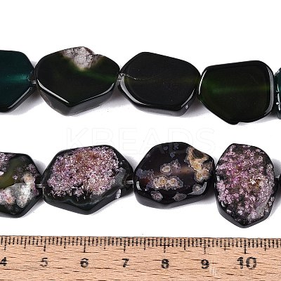 Dyed Natural Agate Beads Strands G-Q606-23E-03-1