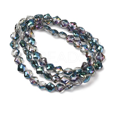 Electroplate Transparent Glass Beads Strands GL-CBA7A17-02A-13-1