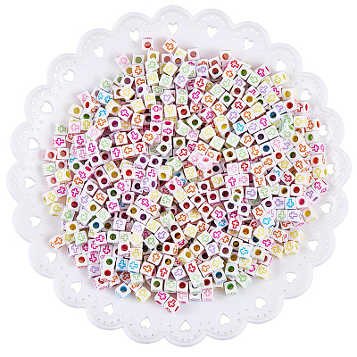 800Pcs Craft Style Acrylic Beads MACR-PA0001-37-1