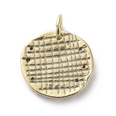 Brass Micro Pave Cubic Zirconia Pendants X-ZIRC-G157-03A-01G-1