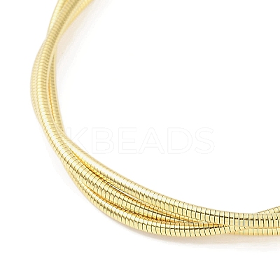 304 Stainless Steel Multi Layered Round Snake Chain Necklaces for Women NJEW-C055-03G-1