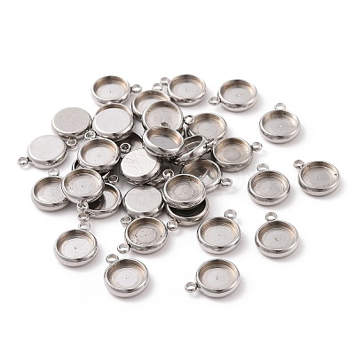 Tarnish Resistant 304 Stainless Steel Pendant Cabochon Settings X-STAS-K202-03C-P-1