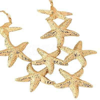 Starfish Alloy Statement Bib Necklaces FS-WG187D0-01-1