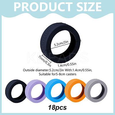 18Pcs Silicone Luggage Wheels Protectors Cover FIND-OC0013-86A-1