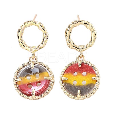 Flat Round Light Gold Brass Micro Pave Cubic Zirconia Stud Earrings EJEW-Q800-52KCG-1