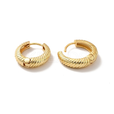Long-Lasting Plated Brass Hoop Earrings X-EJEW-K093-13G-1