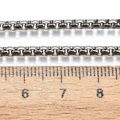 Non-Tarnish 304 Stainless Steel Box Chain Necklaces NJEW-O110-05H-P-1
