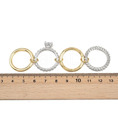 Brass Micro Pave Cubic Zirconia Plain Band Finger Rings for Women RJEW-P160-01F-G01-1