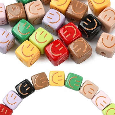 20Pcs Baking Paint Opaque Acrylic Beads OACR-YW0004-29-1