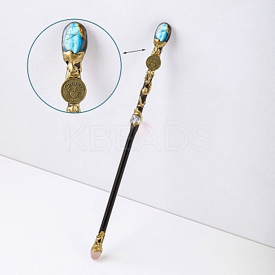 Natural Labradorite Twelve Constellation Magic Wand PW-WG31255-06-1