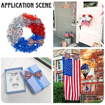 2 Rolls 2 Styles Independence Day Themed Cloth Ribbon OCOR-GF0004-51B-1