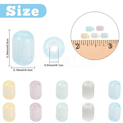 25G 5 Colors Glass Cylinder Seed Beads SEED-YW0003-17-1
