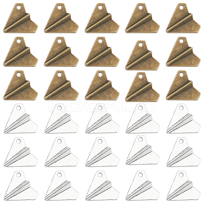 80Pcs 2 Colors Tibetan Style Alloy Pendants FIND-SC0007-30-1