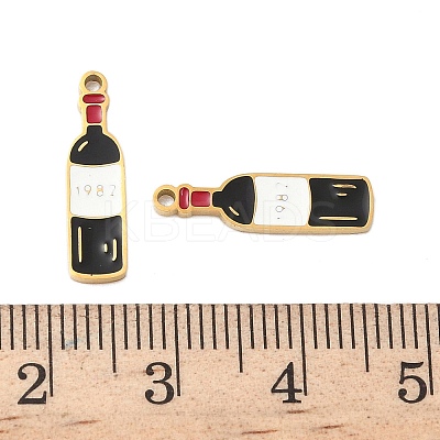 304 Stainless Steel Enamel Pendants X1-STAS-G360-04G-04-1