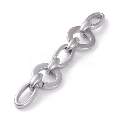 Handmade Opaque Spray Painted Acrylic Link Chains AJEW-JB00869-01-1