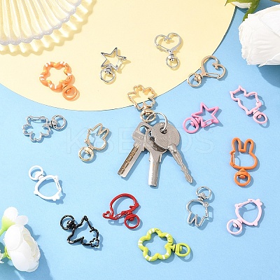 16Pcs 8 Styles Alloy Swivel Snap Hook Clasps FIND-YW0009-26-1