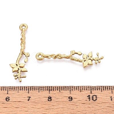 304 Stainless Steel Branch with Leaf Pendants STAS-T067-45G-1