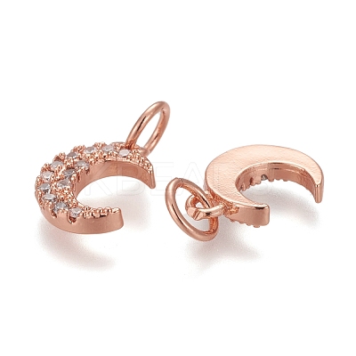 Brass Micro Pave Clear Cubic Zirconia Charms ZIRC-Z005-01B-1