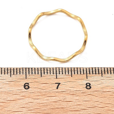 304 Stainless Steel Wave Finger Rings RJEW-I110-01G-1