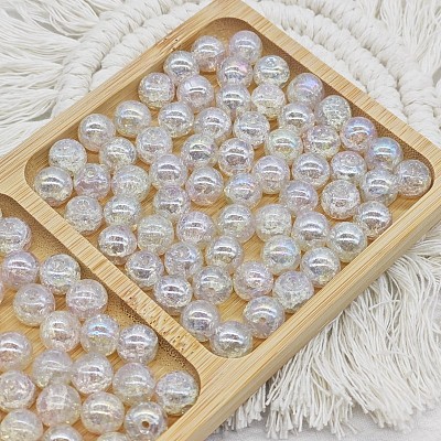 Electroplate Glass Round Beads GLAA-TAC0008-23H-1