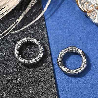 Bamboo Joint Ring 316 Surgical Stainless Steel Hoop Nose Rings EJEW-G416-19C-AS-1