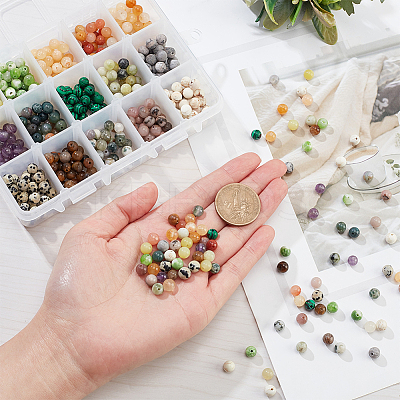 750Pcs 15 Styles Natural & Synthetic Gemstone Beads G-NB0003-88-1