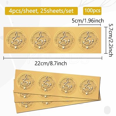 Plastic Self Adhesive Gold Foil Embossed Stickers DIY-WH0575-042-1