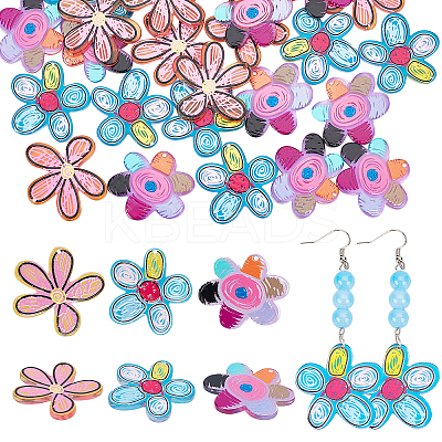 30Pcs 3 Style Transparent Acrylic Pendants KY-CA0001-30-1