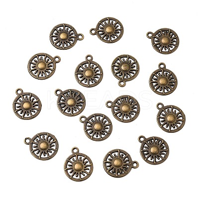 Sun Tibetan Style Alloy Pendants TIBEP-S295-54AB-NR-1
