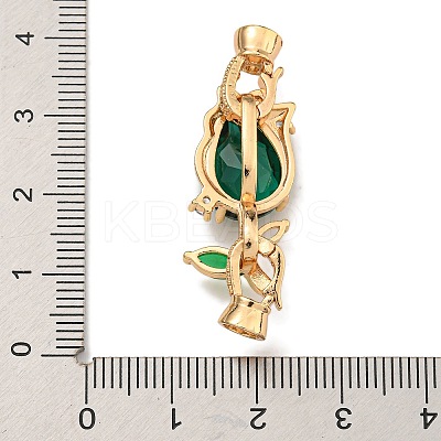 Brass Micro Pave Clear Cubic Zirconia Fold Over Clasps KK-U037-16G-1