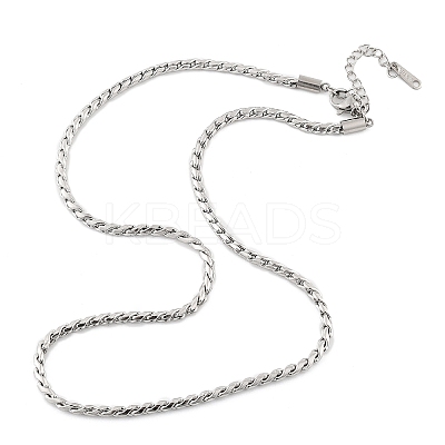 304 Stainless Steel Rope Chain Necklaces for Women LS-NJEW-Q026-02P-1