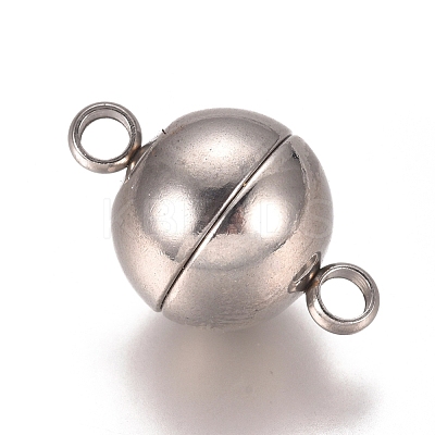 Tarnish Resistant 201 Stainless Steel Magnetic Clasps with Loops STAS-I137-07D-P-1