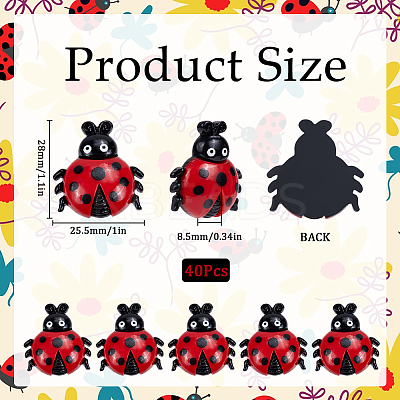 40Pcs Insect Theme Opaque Resin Decoden Cabochons RESI-SC0005-88-1